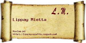 Lippay Mietta névjegykártya
